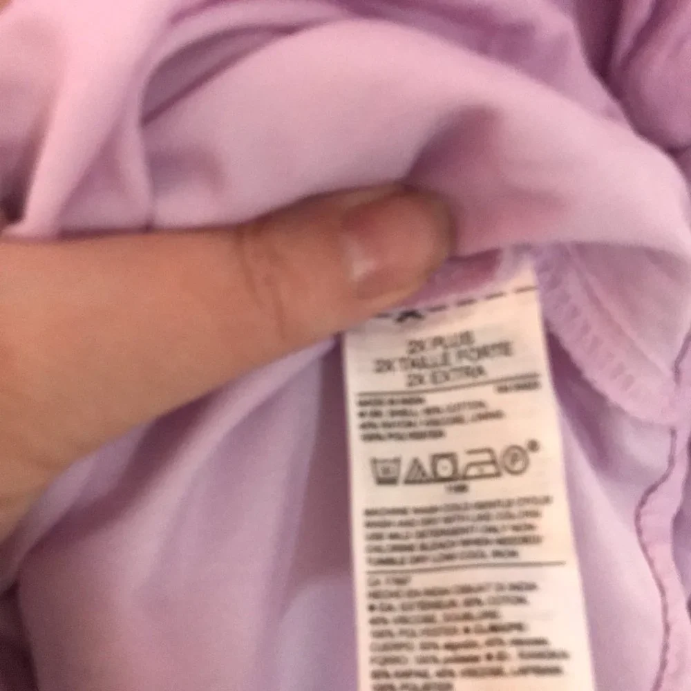All cotton faux wrap dress in lavender size 2X - Picture 4 of 6